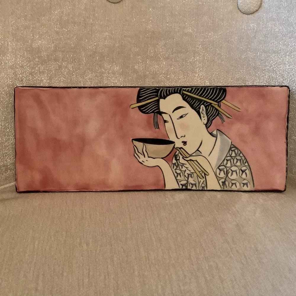 Xenia Taler Design Hand painted ceramic tile
